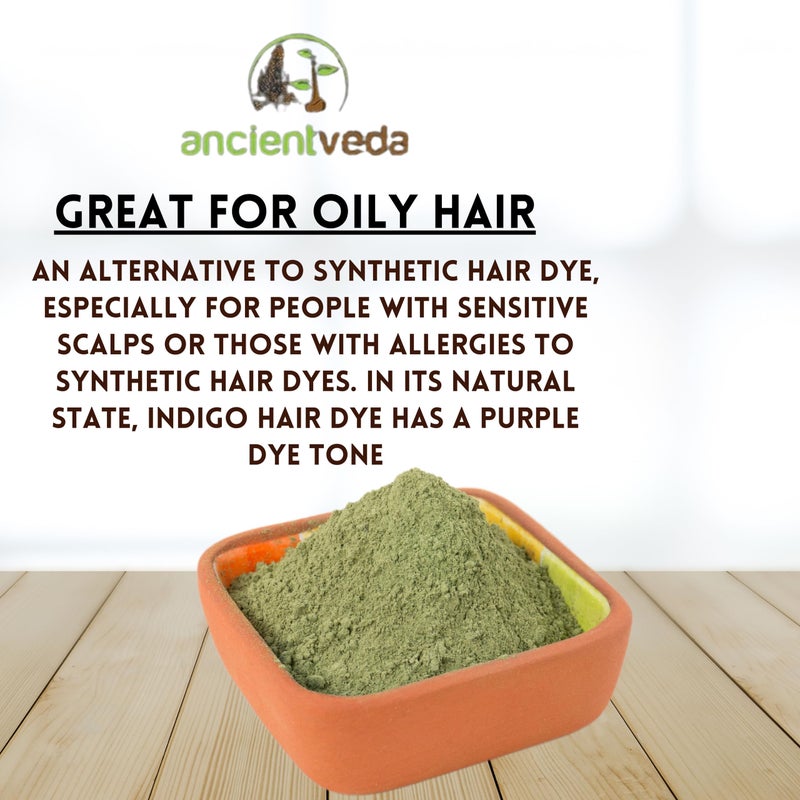 Ancientveda ANCIENT VEDA Natural Hair Powders | Non-GMO & Gluten Free | 100% Antioxidants Organic Hair Growth Treatment | Reduce the Appearance Hair Cleansing | Wrinkles | Chemical Free - Indigo Powder - Image 4